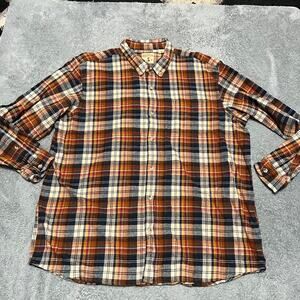 Red Head Flannel Shirt Mens 3XL Plaid Brown Button Hunting